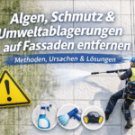 Algen, Schmutz & Umweltablagerungen auf Fassaden entfernen – Methoden, Ursachen & Lösungen
