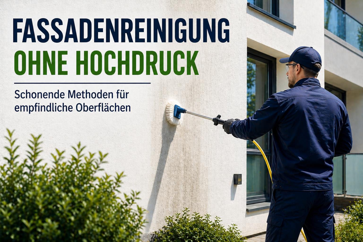 Fassadenreinigung ohne Hochdruck – Schonende Methoden für empfindliche Oberflächen